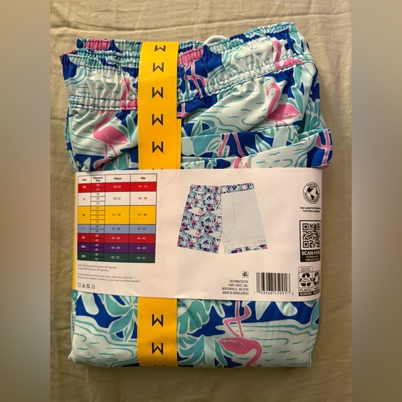 Member's Mark Men's Resort Swim Trunk, Blue Flamingo - Picture 7 of 7